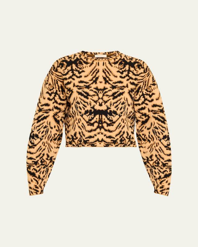 Cade Printed Jacquard Knit Pullov